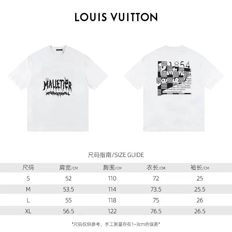 🅿️150 Style: 2026 new Louis Vuitton short-sleeved T-shirt Material: High version 300g double yarn combed cotton Size: S～XL Color: black white Style number: H022